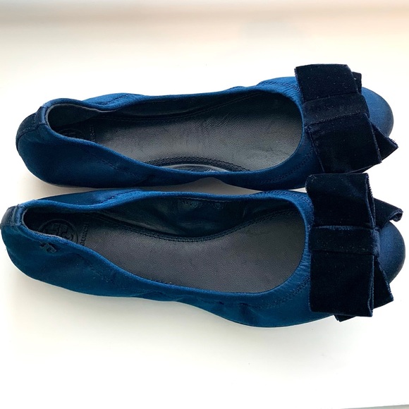 Tory Burch Shoes - Tory Burch Viola Bow Ballet Flat Blue